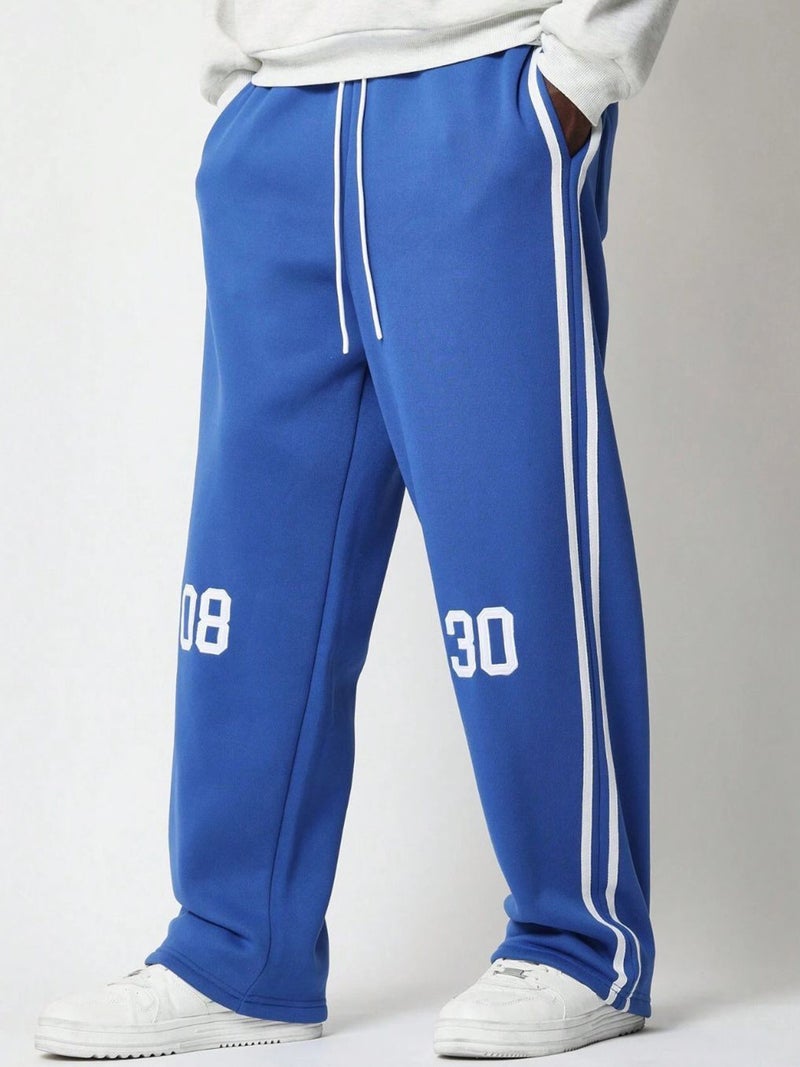FLYNOFF Royal Blue Striped Loose Fit Track Pant - Image 2
